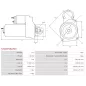 Démarreur 12V 1.20kW 8 dents AS-PL UD02613S, BOSCH 0986022780, CARGO 111307, HYUNDAI / KIA 36100-23100, 36100-23120