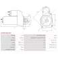 Démarreur 12V 1.20kW 8 dents AS-PL UD02619S, CARGO 115977, DELCO 16100, DRS0654, HYUNDAI / KIA 36100-3E020