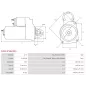 Démarreur 12V 0.90kW 8 dents AS-PL UD01226S, UD02026S, BOSCH 0986022591, CARGO 113659, HELLA 8EA012527-511