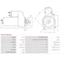 Démarreur 12V 0.90kW 8 dents AS-PL S3112(VALEO), UD12015S, BOSCH 0986025720, 0986029030, 0986UR1808