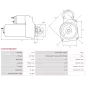 Démarreur 12V 2.20kW 11 dents AS-PL UD02627S, DELCO 8000455, 8000534, DRS0988, HYUNDAI / KIA 36100-4A100