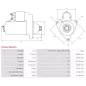 Démarreur 12V 2.70kW 11 dents AS-PL P6685190, UD02601S, UD13167S, BOBCAT 6676957, 6685190