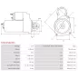 Démarreur 12V 1.40kW 10 dents AS-PL UD800178(VALEO)S, BOSCH 0986022800, F032US0072, F032US0072K4K, F042200015