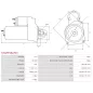 Démarreur 12V 1.20kW 8 dents AS-PL UD02023S, DELCO DRS0687, HELLA 8EA012527-721, 8EA738258-961, HYUNDAI / KIA 36100-23070