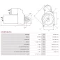 Démarreur 12V 0.8kW 11 dents AS-PL UD11966(VALEO)S, NISSAN 23300-00Q3D, 23300-9161R, 2330000Q3D, VALEO 438357