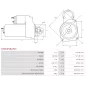 Démarreur 12V 2.00kW 12 dents AS-PL UD816395(VALEO)S, BOSCH 0986029020, CARGO 115829, F032115829, DELCO DRS0692