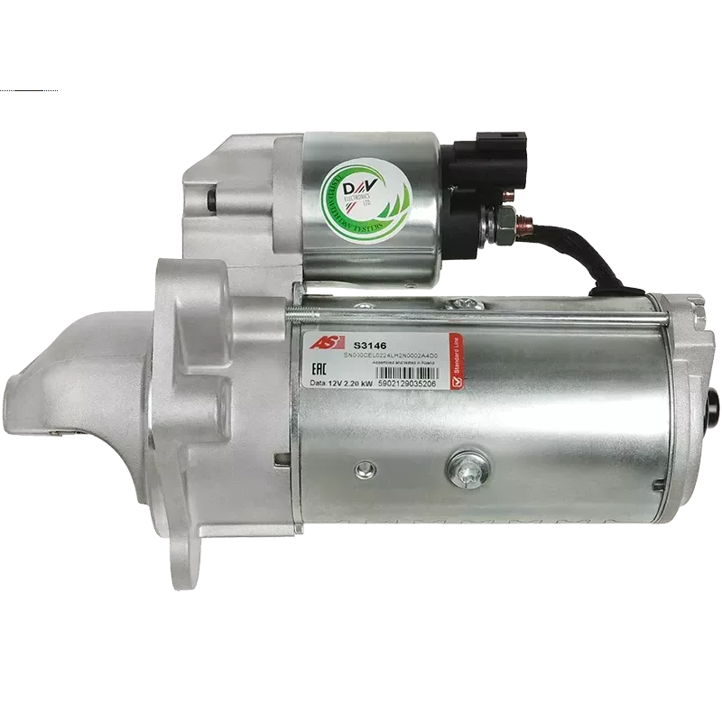 Démarreur 12V 2.20kW 9 dents AS-PL S3146, UD12705S, CARGO 115571 Démarreur 12V 2.20kW 9 dents AS-PL S3146, UD12705S, CARGO 115571