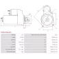 Démarreur 12V 1.70kW 11 dents AS-PL UD15065SR, UD809045(VALEO)S, BOSCH 0001110003, 0001110026, 0001110089