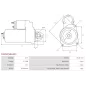 Démarreur 12V 1.2kW 8 dents BOSCH 0986022780, CARGO 111307, HYUNDAI / KIA 36100-23100, 36100-23120, 36100-23150