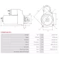 Démarreur 12V 1.70kW 9 dents AS-PL UD800048(VALEO)S, DELCO DRS0398, VALEO 438161, 458181, D7G6