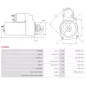 Démarreur 12V 0.90kW 9 dents AS-PL S3188S, UD20498S, BOSCH 0986021590, F000AL0320, CARGO 113962