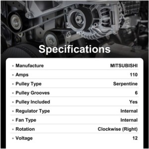 Alternateur Nissan 110A Remplace F000BL061T, 165579110, 986082440