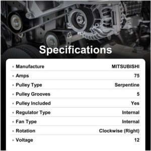 Alternateur Subaru 75A Remplace ASA410, ASA411, 175504075