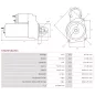 Démarreur 12V 2.20kW 12 dents AS-PL UD809096(VALEO)S, UD810238(VALEO)S, BOSCH F032116287, NISSAN 23300-00Q3F, 23300-00Q4H