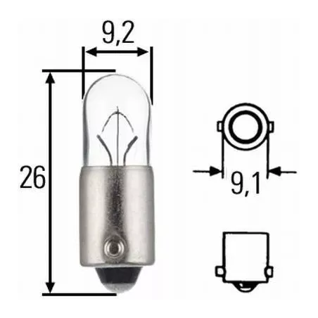 Ampoule T4W 24 volts Hella 8GP 002 067-241