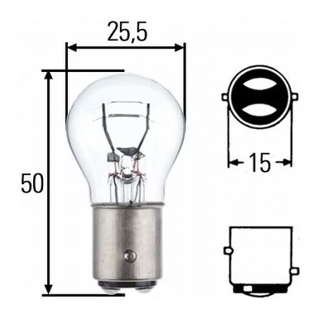 Ampola P21 5W 24 volts Hella 8GD 002 078-241