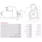 Démarreur 12V 0.80kW 9 dents AS-PL UD800043(VALEO)S, BOSCH 0986011870, 0986011871, 9000330922, CARGO 110338