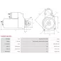 Démarreur 12V 1.30kW 9 dents AS-PL UD808993(VALEO)S, DELCO DRS3893, MERCEDES 0051511101, 0061510301, A0051511101