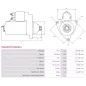 Démarreur 24V 5.50kW 12 dents AS-PL UD14609(MITSUBISHI)S, BOSCH 0001261049, 0986025450, F042001199, F042001203