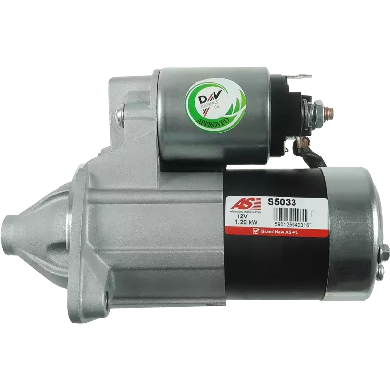 Démarreur 12V 1.20kW 8 dents AS-PL S5033, BOSCH 0986020401, CARGO 111971, DELCO DRS3728, HELLA 8EA737588-001