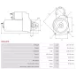 Démarreur 12V 1.90kW 10 dents BOSCH 0986022061, F042001089, F042S01089, F042S01089FDB, CARGO 114058