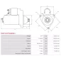 Démarreur 24V 5.50kW 11 dents AS-PL UD14605(MITSUBISHI)S, DELCO DRS0324, MITSUBISHI M009T60171, M009T60171AM, M009T60172