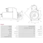 Démarreur 12V 1.40kW 10 dents AS-PL S5120, CARGO 113044, CHRYSLER 560004934, 56004934, 56004934AB