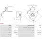 Démarreur 12V 3.60kW 9 dents BOBCAT 05741747, CARGO 114167, DELCO DRS0519, DS1629, HELLA 8EA015642-171