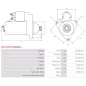 Démarreur 24V 5.50kW 12 dents AS-PL UD100076(MITSUBISHI)S, BOSCH 0986023270, 1986S00002, CARGO 113984, DELCO 19081001