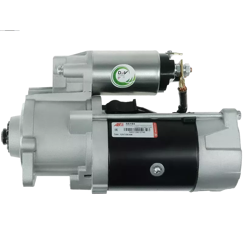 Démarreur 12V 3.00kW 10 dents AS-PL S5194, UD11146S, DELCO DRS0779, MITSUBISHI 32A66-00301, 32A6600300