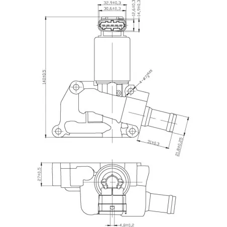 Vanne EGR OPEL Agila Astra Combo: 5851591, 5851607, 851593, 9157671