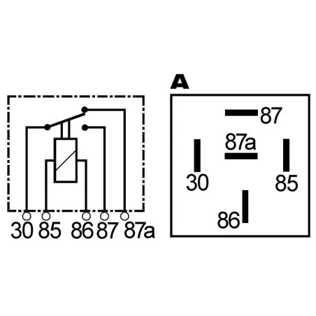 Relé de dois contatos de 12 volts