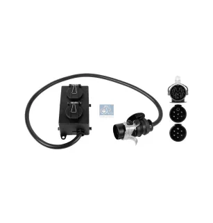 Cable adaptateur, 24 V, L: 1000 mm, ISO 12098/1185/3731 Pour Mercedes-Benz Actros 1, Actros 2, Actros 3, Actros 4, Antos