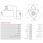 Démarreur 24V 3.70kW 11 dents AS-PL UD14603(MITSUBISHI)S, BOSCH F042001192, DELCO DRS0264, MITSUBISHI M008T85271, M008T85271B