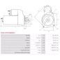 Démarreur 12V 1.40kW 13 dents AS-PL UD100964(MITSUBISHI)S, BOSCH 0986018310, CARGO 114460, DAF 1516779R, FIAT 1342792080