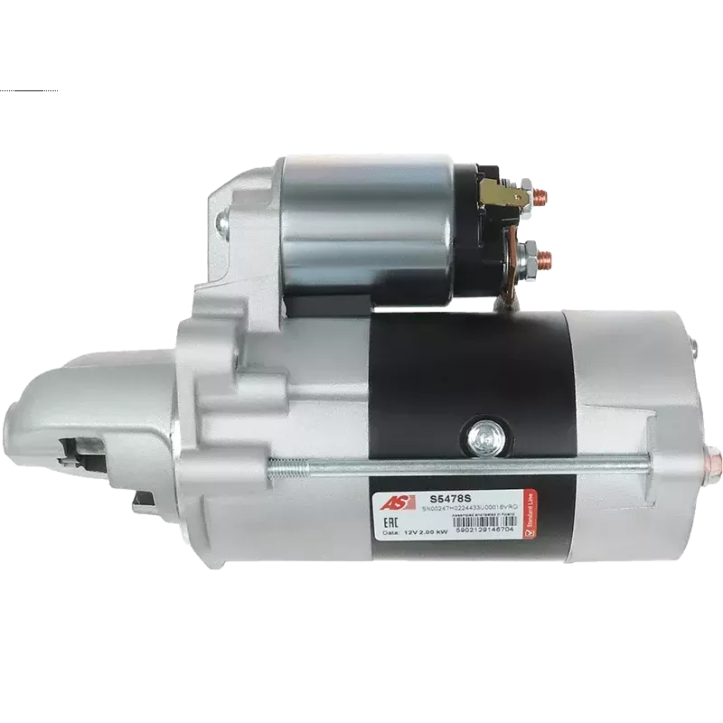 Démarreur 12V 2.00kW 13 dents AS-PL S5478S, UD19576S, FIAT 6000608522, MITSUBISHI 1810A331, M002T86871