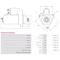 Démarreur 24V 5.00kW 11 dents AS-PL UD14623(MITSUBISHI)S, MITSUBISHI M008T62879, M008T62879A, M008T62879AM, M008T65079