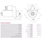 Démarreur 24V 7.00kW 12 dents AS-PL UD14648(MITSUBISHI)S, DELCO 19070001, DRS0955, DS2065, ISKRA / LETRIKA 11.139.222