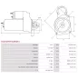 Démarreur 12V 1.70kW 12 dents AS-PL UD100038(MITSUBISHI)S, MITSUBISHI M000T22471, M000T22471AM, M000T22472, M000T22472AM