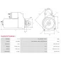 Démarreur 12V 1.40kW 11 dents AS-PL UD100055(MITSUBISHI)S, DELCO DRS1279, MAZDA P59D, P59D-18-400, P59V