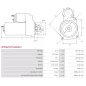 Démarreur 12V 1.70kW 11 dents AS-PL UD100042(MITSUBISHI)S, MITSUBISHI M000T24671, M000T24671AM, M0T24671, M0T24671AM