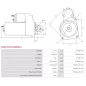 Démarreur 12V 1.00kW 10 dents AS-PL UD100043(MITSUBISHI)S, BOSCH 0986025290, 0986CN1623, 0986CR1623, CARGO 115639