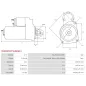 Démarreur 12V 1.00kW 10 dents AS-PL UD100052(MITSUBISHI)S, CARGO 115991, MITSUBISHI M000T84281, M000T84281AM, M000T84282