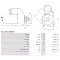 Démarreur 12V 1.20kW 10 dents AS-PL UD100047(MITSUBISHI)S, MITSUBISHI M000T37971, M000T37971AM, M000T37971ZE, M0T37971