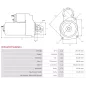 Démarreur 12V 1.80kW 9 dents AS-PL UD100065(MITSUBISHI)S, BOSCH 0986026410, HONDA SH0218400, MAZDA SH1218400, SH1B