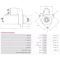 Démarreur 24V 5.50kW 12 dents AS-PL UD100078(MITSUBISHI)S, CUMMINS 5344130, MITSUBISHI M009T69871, M009T69871A, M009T69871AM