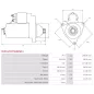 Démarreur 24V 5.00kW 12 dents AS-PL UD21290(MITSUBISHI)S, CUMMINS 5362464, 536246400RX, 5362464RX, MITSUBISHI M008T64671