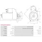 Démarreur 12V 1.20kW 11 dents AS-PL UD100958(MITSUBISHI)S, DELCO DRS0848, MITSUBISHI 1810A185, M000T33771, M000T33771AM