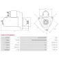 Démarreur 12V 2.00kW 13 dents AS-PL UD14732(MITSUBISHI)S, CATERPILLAR 1958486, MITSUBISHI 31A66-00102, 31A66-10100, 31A66-10101