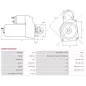 Démarreur 12V 1.80kW 12 dents BOSCH 0399707152, 0986025940, CARGO 114305, DELCO DRS0628, DS1738